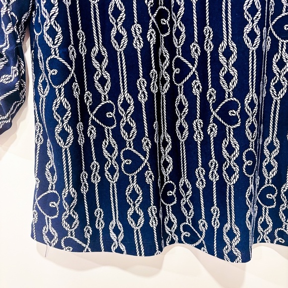 INC INTERNATIONAL CONCEPTS – Navy blouse with knot print | Medium * - Picture 4 of 7